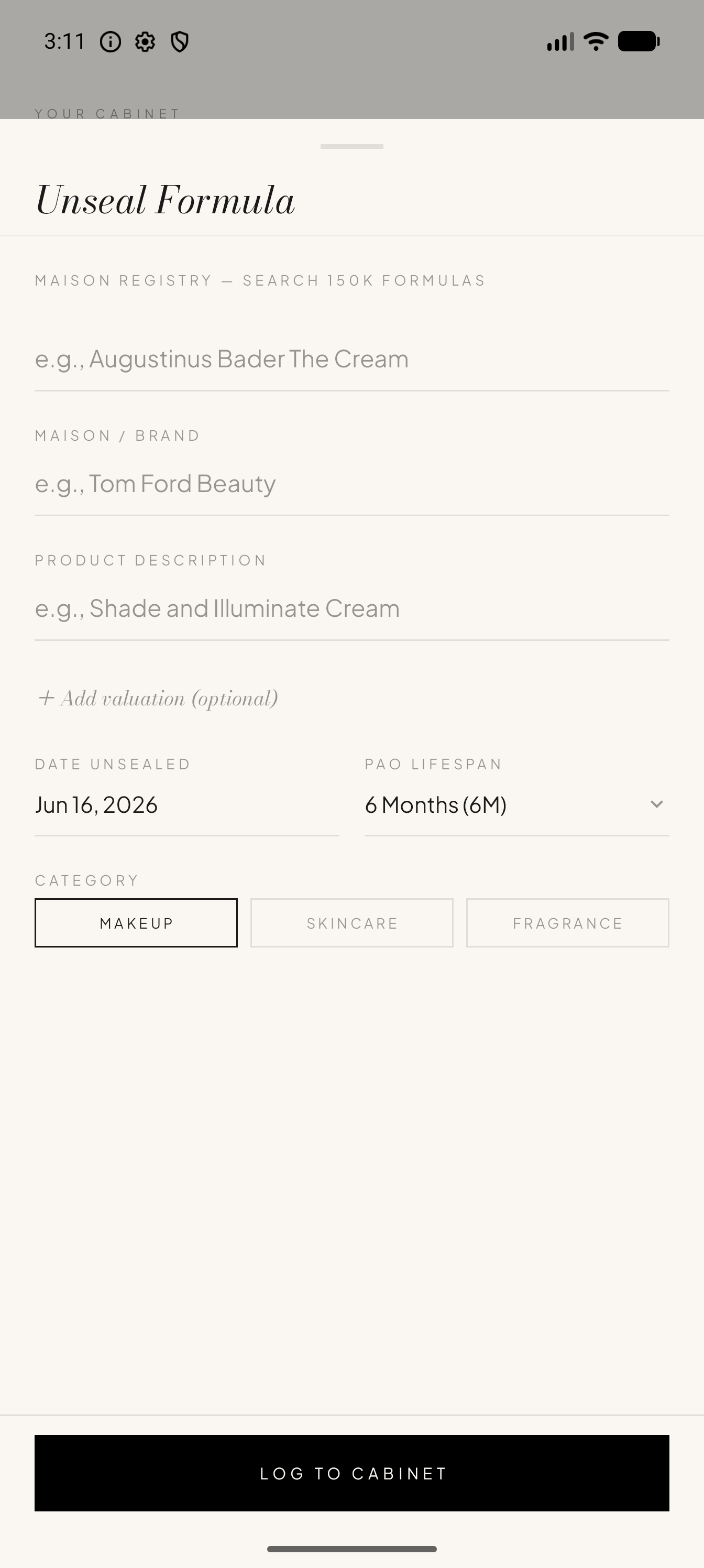 Unsealing a formula via the Maison Registry of 150,000 entries.