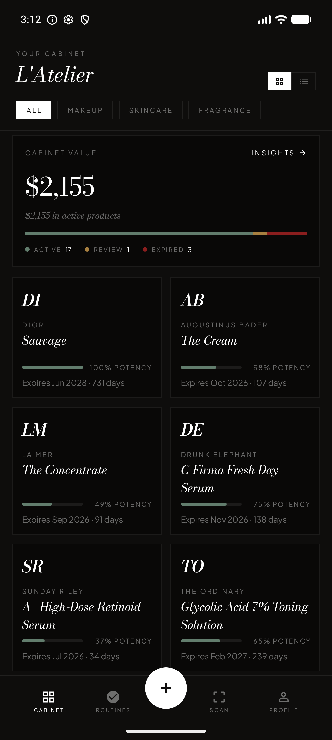 The cabinet in the Espresso Noir theme.